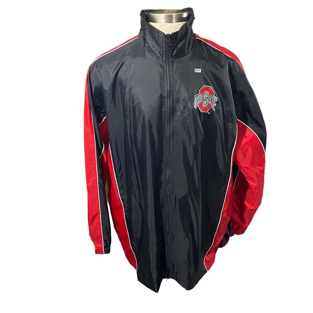 G-III Men Ohio State University Full Zip Performance Jacket Sz XXL Hood Nylon